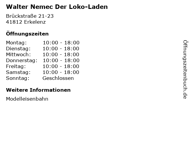Walter Nemec Der Loko-Laden in Erkelenz: Adresse und Öffnungszeiten