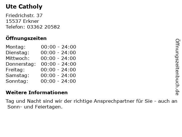 Ute Catholy in Erkner: Adresse und Öffnungszeiten