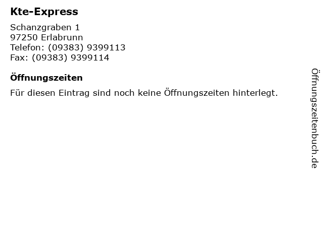 Kte-Express in Erlabrunn: Adresse und Öffnungszeiten