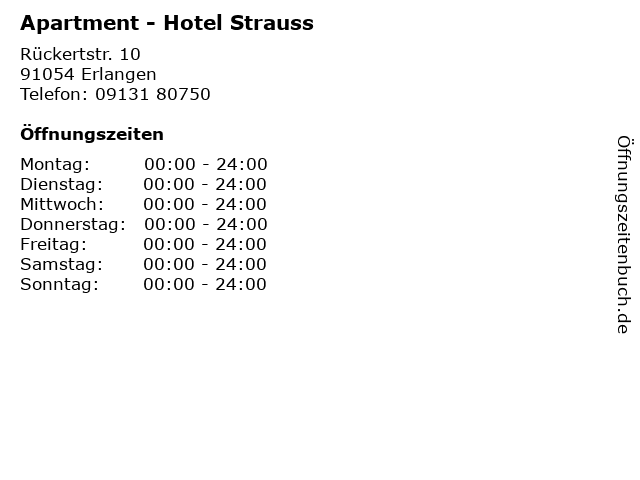 Apartment - Hotel Strauss in Erlangen: Adresse und Öffnungszeiten