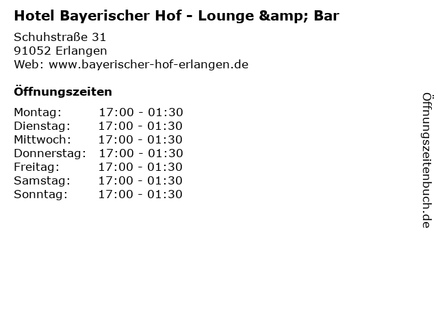 Hotel Bayerischer Hof - Lounge & Bar in Erlangen: Adresse und Öffnungszeiten
