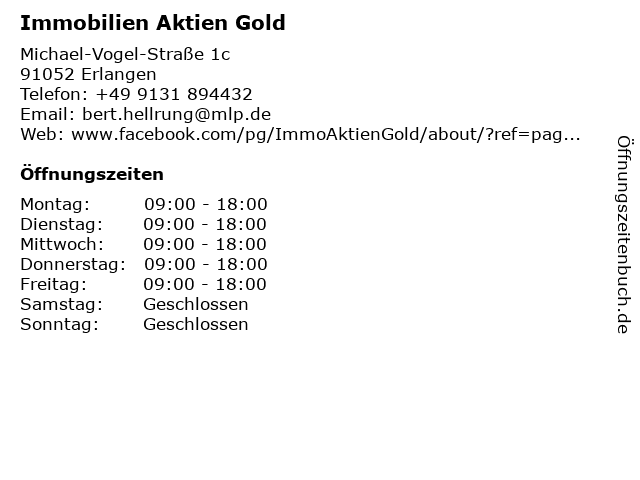 Immobilien Aktien Gold in Erlangen: Adresse und Öffnungszeiten