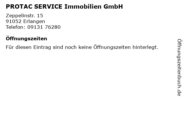 PROTAC SERVICE Immobilien GmbH in Erlangen: Adresse und Öffnungszeiten