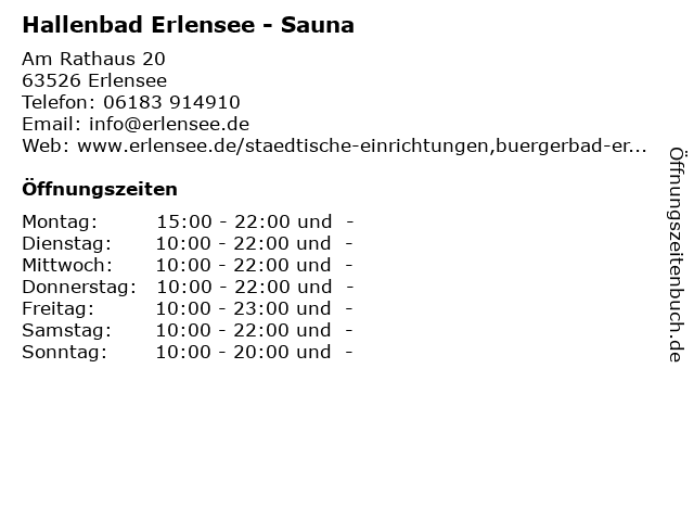 Hallenbad Erlensee - Sauna in Erlensee: Adresse und Öffnungszeiten