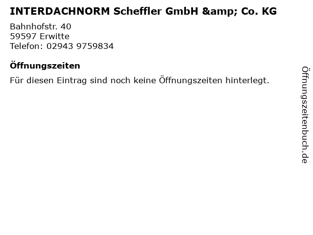 INTERDACHNORM Scheffler GmbH & Co. KG in Erwitte: Adresse und Öffnungszeiten