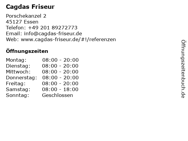 Cagdas Friseur in Essen: Adresse und Öffnungszeiten