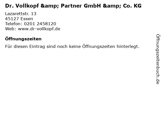 Dr. Vollkopf & Partner GmbH & Co. KG in Essen: Adresse und Öffnungszeiten