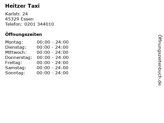Heitzer Taxi in Essen: Adresse und Öffnungszeiten