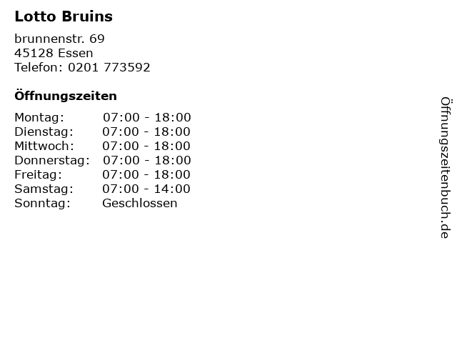 Lotto Bruins in Essen: Adresse und Öffnungszeiten