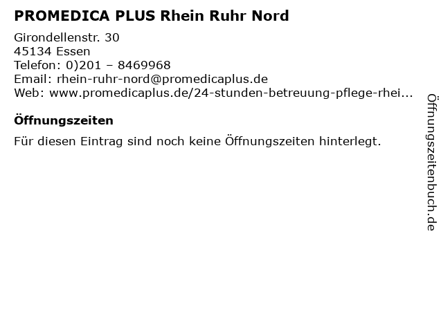 PROMEDICA PLUS Rhein Ruhr Nord in Essen: Adresse und Öffnungszeiten