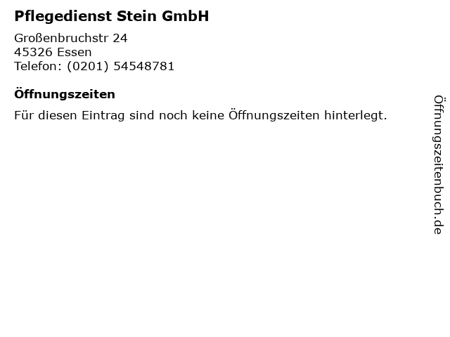 Pflegedienst Stein GmbH in Essen: Adresse und Öffnungszeiten