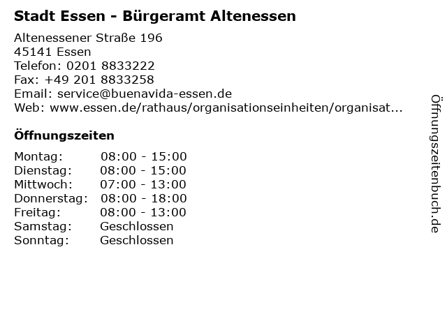 Straßenverkehrsamt essen öffnungszeiten