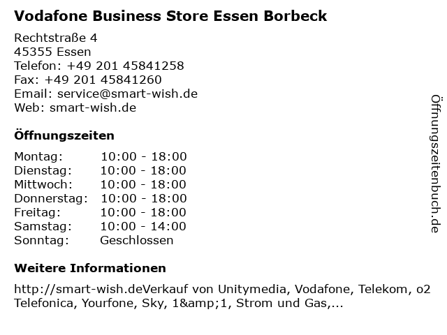 Vodafone Business Store Essen Borbeck in Essen: Adresse und Öffnungszeiten