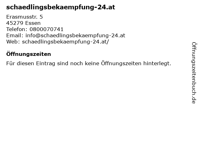 schaedlingsbekaempfung-24.at in Essen: Adresse und Öffnungszeiten