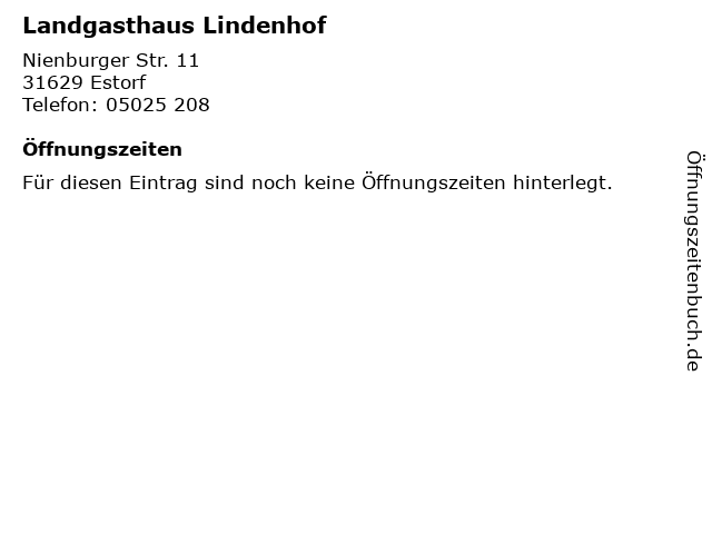 Landgasthaus Lindenhof in Estorf: Adresse und Öffnungszeiten