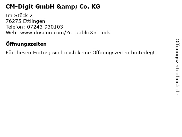 CM-Digit GmbH & Co. KG in Ettlingen: Adresse und Öffnungszeiten
