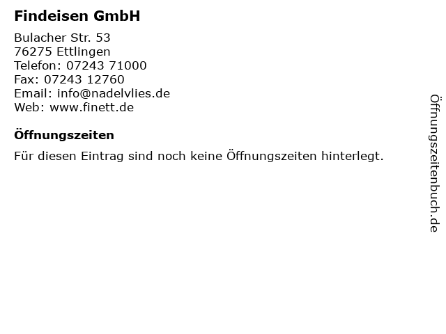 Findeisen GmbH in Ettlingen: Adresse und Öffnungszeiten