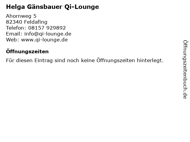 Helga Gänsbauer Qi-Lounge in Feldafing: Adresse und Öffnungszeiten