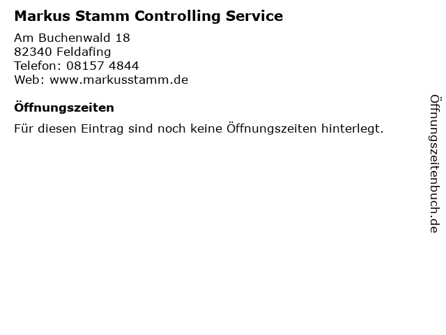 Markus Stamm Controlling Service in Feldafing: Adresse und Öffnungszeiten