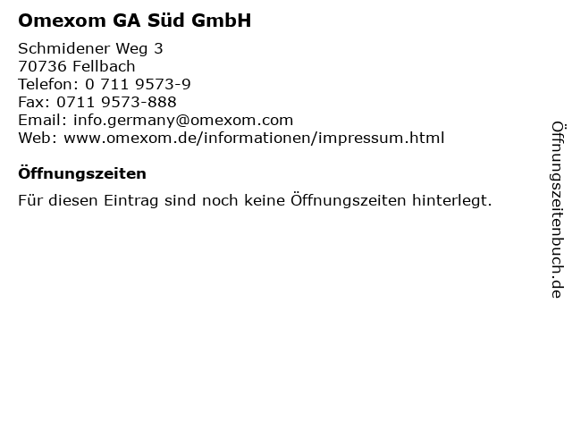 Omexom GA Süd GmbH in Fellbach: Adresse und Öffnungszeiten