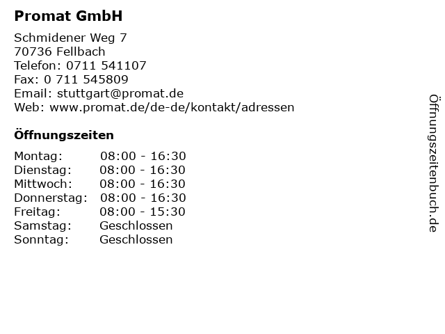 Promat GmbH in Fellbach: Adresse und Öffnungszeiten