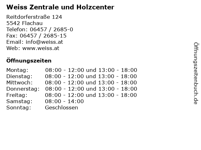 Weiss Zentrale und Holzcenter in Flachau: Adresse und Öffnungszeiten