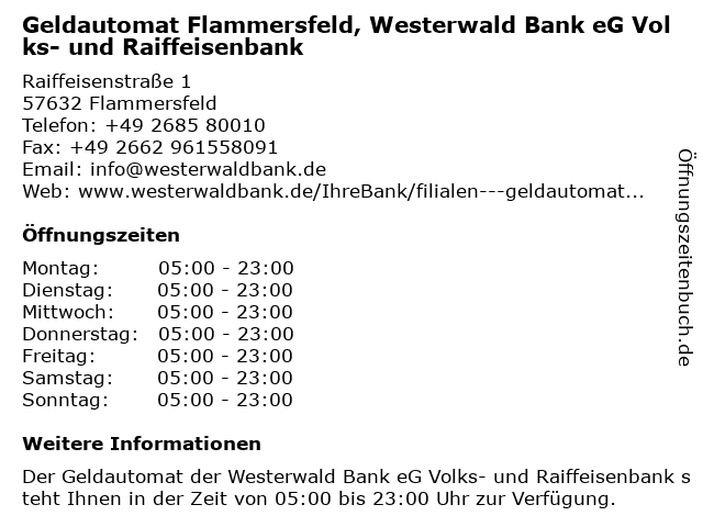 ᐅ Offnungszeiten Westerwald Bank Eg Volks Und Raiffeisenbank