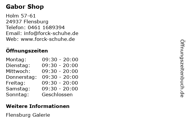 gør dig irriteret Råd nylon ᐅ Öffnungszeiten „Gabor Shop“ | Holm 57-61 in Flensburg