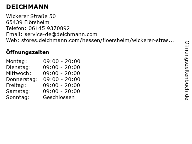 Deichmann Schuhe in Flörsheim am Main: Adresse und Öffnungszeiten