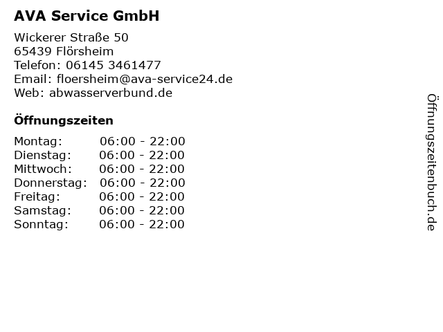 AVA Service GmbH in Flörsheim: Adresse und Öffnungszeiten