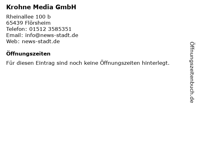 Krohne Media GmbH in Flörsheim: Adresse und Öffnungszeiten