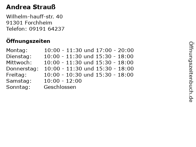 Andrea Strauß in Forchheim: Adresse und Öffnungszeiten