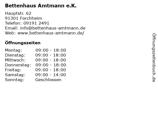 á… Offnungszeiten Betten Amtmann Hauptstr 62 In Forchheim