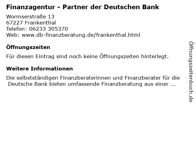 ᐅ Offnungszeiten Deutsche Bank Filiale Bahnhofstrasse 8 In
