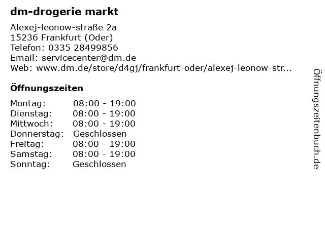 dm-drogerie markt in Frankfurt (Oder): Adresse und Öffnungszeiten