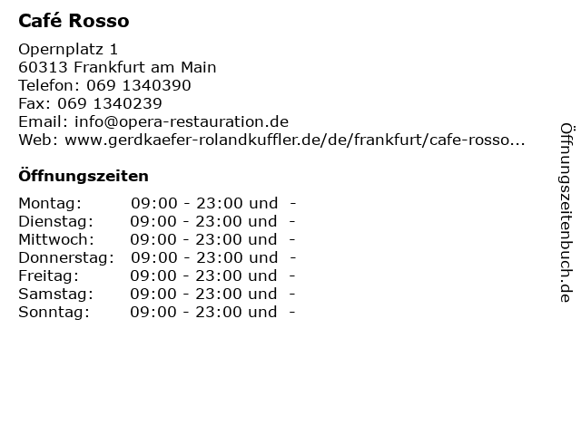 Café Rosso in Frankfurt am Main: Adresse und Öffnungszeiten