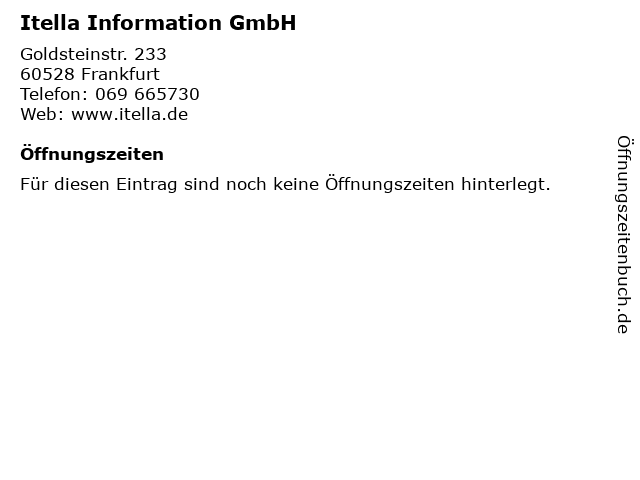 Itella Information GmbH in Frankfurt: Adresse und Öffnungszeiten
