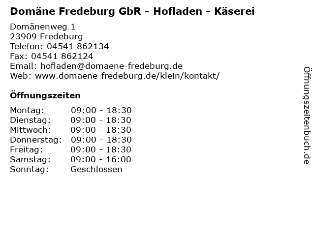 Domäne Fredeburg GbR - Hofladen - Käserei in Fredeburg: Adresse und Öffnungszeiten