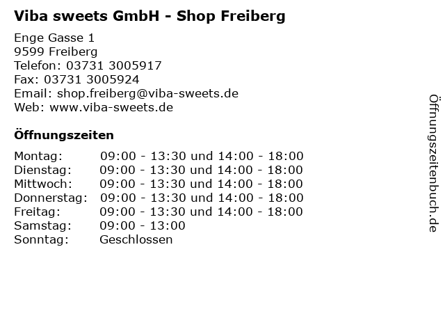 Viba sweets GmbH - Shop Freiberg in Freiberg: Adresse und Öffnungszeiten