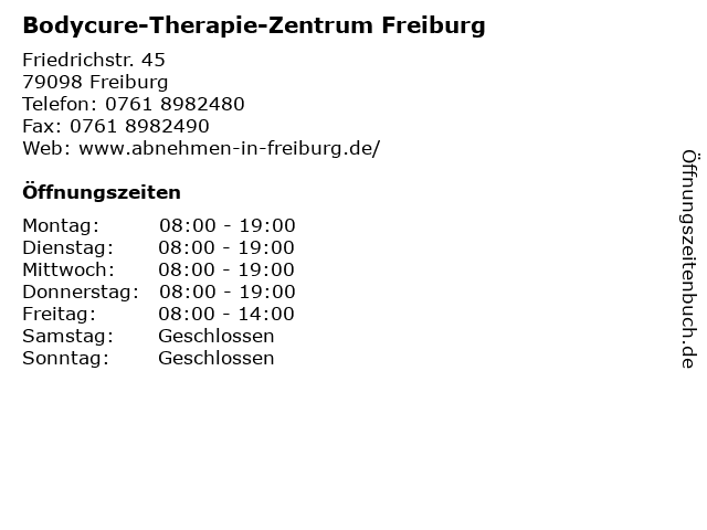 Bodycure-Therapie-Zentrum Freiburg in Freiburg: Adresse und Öffnungszeiten