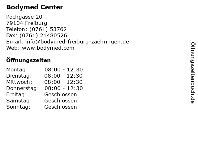 Bodymed Center in Freiburg: Adresse und Öffnungszeiten