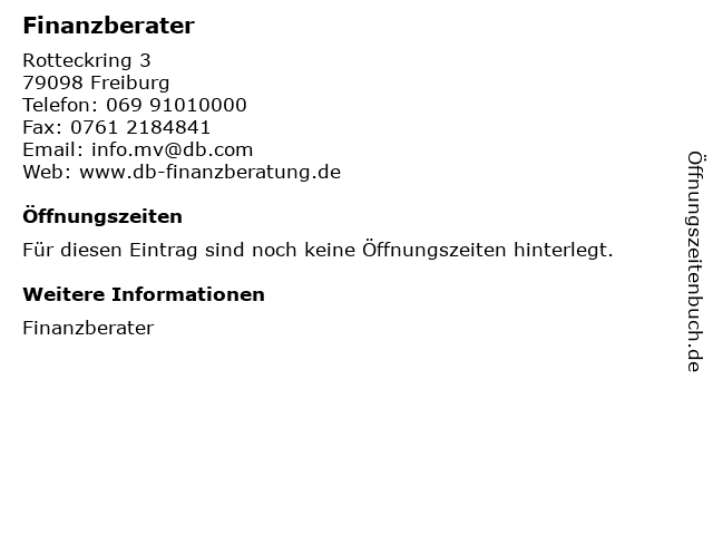 á… Offnungszeiten Cengiz Erikci Selbststandiger Finanzberater Fur Die Deutsche Bank Rotteckring 3 In Freiburg