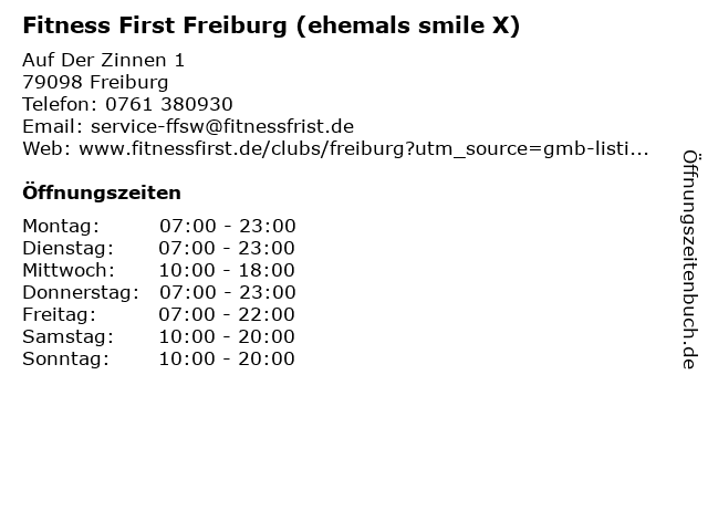 Fitness First Freiburg in Freiburg: Adresse und Öffnungszeiten