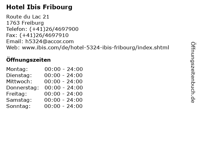 Hotel Ibis Fribourg in Freiburg: Adresse und Öffnungszeiten