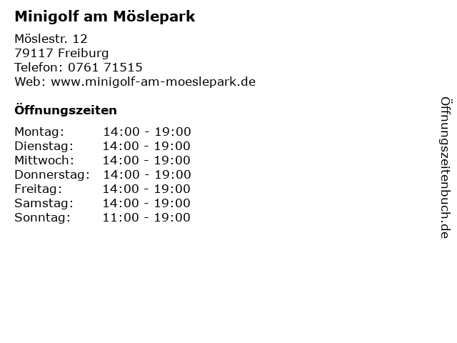 Minigolf am Möslepark in Freiburg: Adresse und Öffnungszeiten