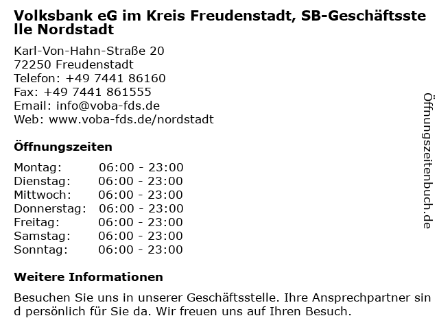 ᐅ Offnungszeiten Volksbank Eg Im Kreis Freudenstadt Geschaftsstelle Nordstadt Karl Von Hahn Strasse In Freudenstadt