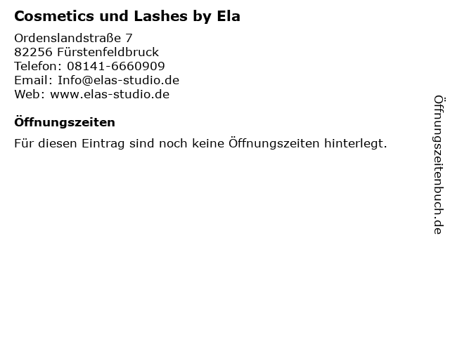 Cosmetics und Lashes by Ela in Fürstenfeldbruck: Adresse und Öffnungszeiten