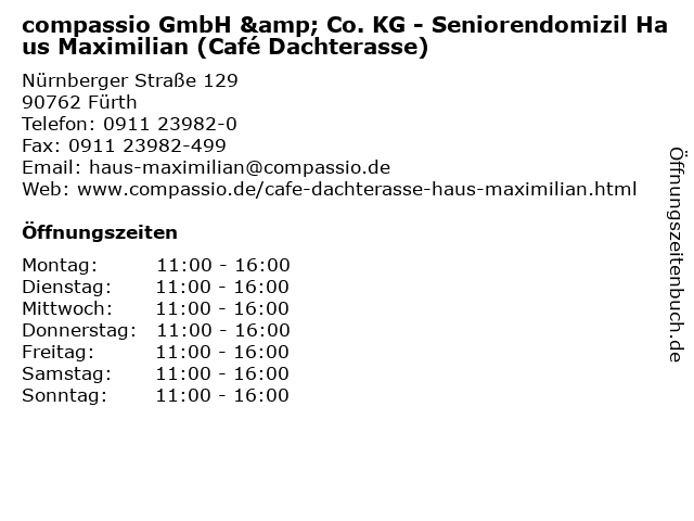 ᐅ Offnungszeiten Compassio Gmbh Co Kg Seniorendomizil Haus