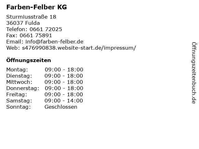 Felber öffnungszeiten Weihnachten 2022 ᐅ Öffnungszeiten „FarbenFelber KG“ Sturmiusstraße 18 in Fulda Felber öffnungszeiten Weihnachten 2022 ᐅ Öffnungszeiten „FarbenFelber KG“ Sturmiusstraße 18 in Fulda