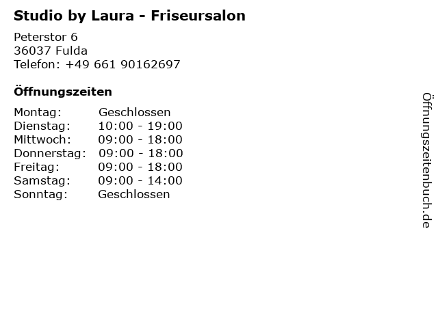 Studio by Laura - Friseursalon in Fulda: Adresse und Öffnungszeiten